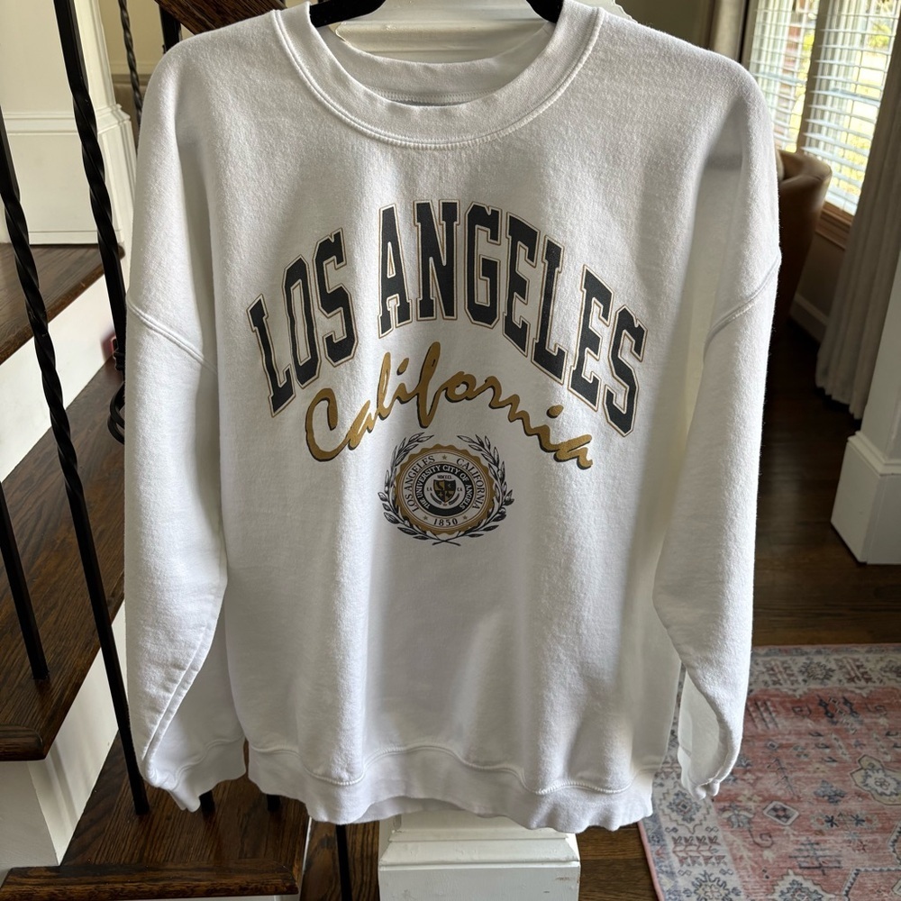 PacSun White Los Angeles Crewneck Sweatshirt